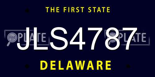 JLS4787 Delaware License Plate