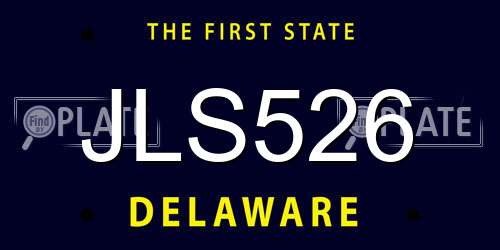 JLS526 Delaware License Plate
