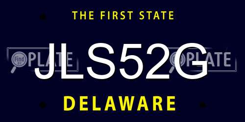 JLS52G Delaware License Plate