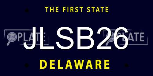 JLSB26 Delaware License Plate