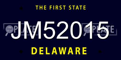 JM52015 Delaware License Plate