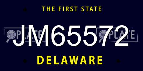 JM65572 Delaware License Plate