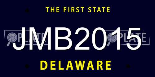 JMB2015 Delaware License Plate