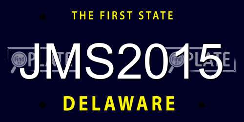 JMS2015 Delaware License Plate
