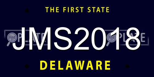 JMS2018 Delaware License Plate
