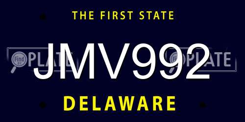 JMV992 Delaware License Plate