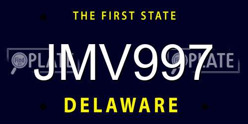 JMV997 Delaware License Plate