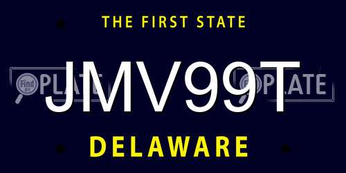 JMV99T Delaware License Plate