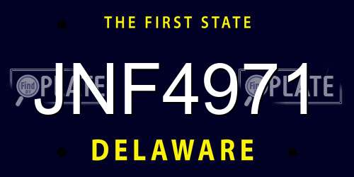 JNF4971 Delaware License Plate