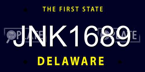 JNK1689 Delaware License Plate