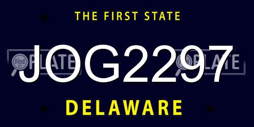JOG2297 Delaware License Plate