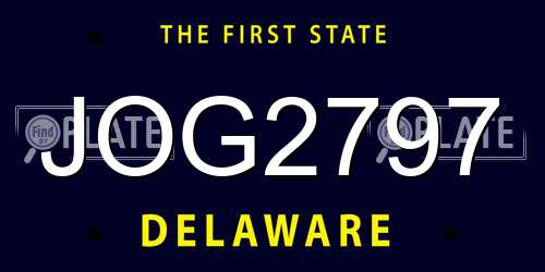 JOG2797 Delaware License Plate