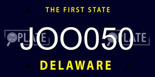 JOO050 Delaware License Plate