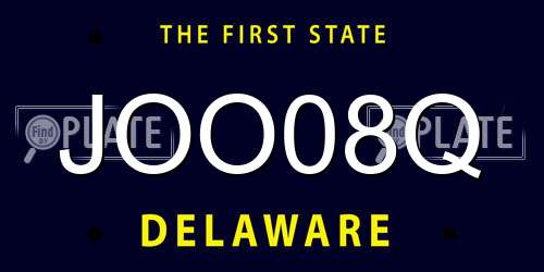 JOO08Q Delaware License Plate