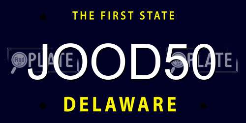 JOOD50 Delaware License Plate