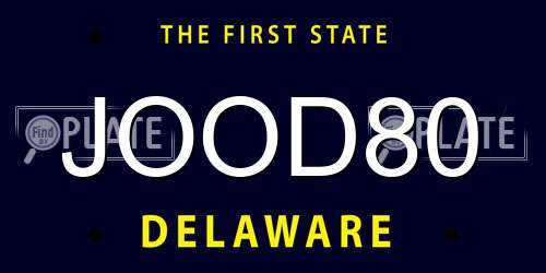JOOD80 Delaware License Plate