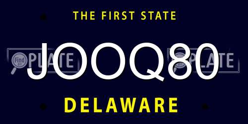 JOOQ80 Delaware License Plate