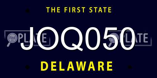 JOQ050 Delaware License Plate