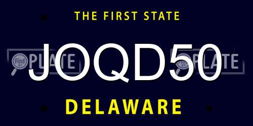 JOQD50 Delaware License Plate