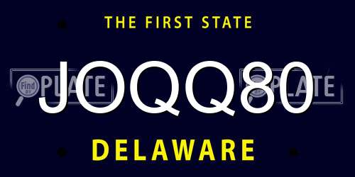 JOQQ80 Delaware License Plate