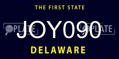 JOY090 Delaware License Plate