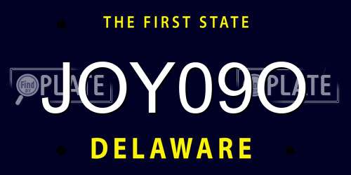 JOY09O Delaware License Plate