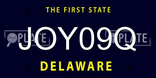 JOY09Q Delaware License Plate