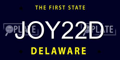 JOY22D Delaware License Plate