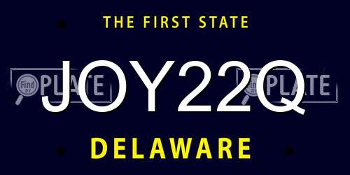 JOY22Q Delaware License Plate