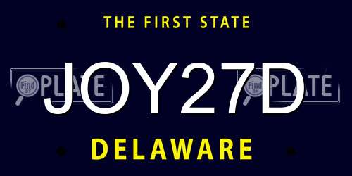 JOY27D Delaware License Plate
