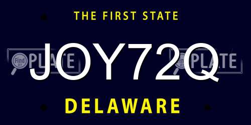 JOY72Q Delaware License Plate