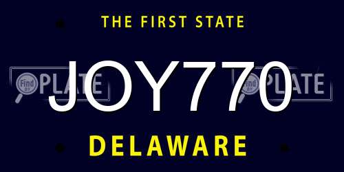 JOY770 Delaware License Plate