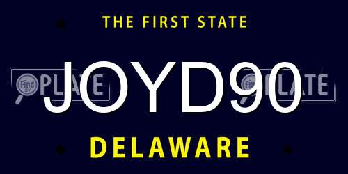 JOYD90 Delaware License Plate