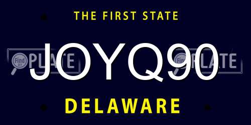 JOYQ90 Delaware License Plate