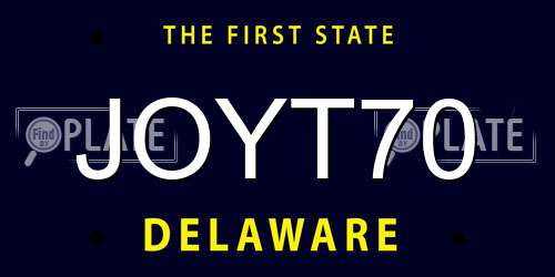 JOYT70 Delaware License Plate