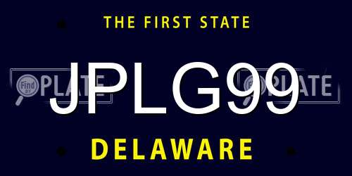 JPLG99 Delaware License Plate