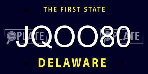 JQOO80 Delaware License Plate