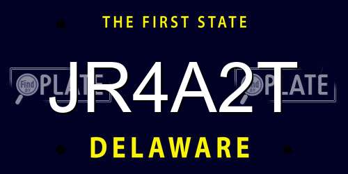 JR4A2T Delaware License Plate