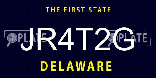 JR4T2G Delaware License Plate