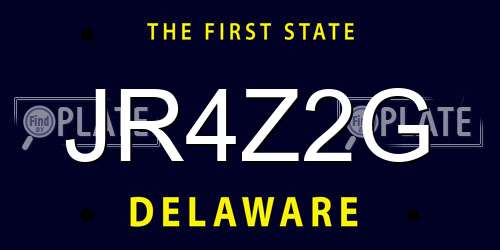 JR4Z2G Delaware License Plate