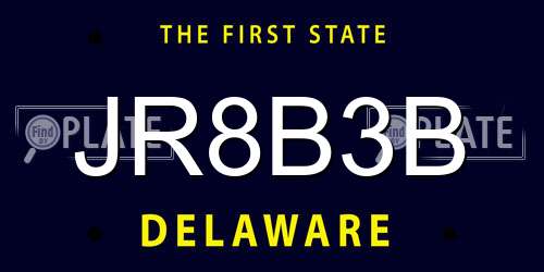 JR8B3B Delaware License Plate