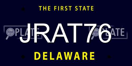 JRAT76 Delaware License Plate
