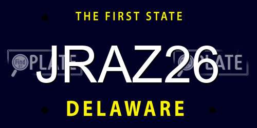 JRAZ26 Delaware License Plate