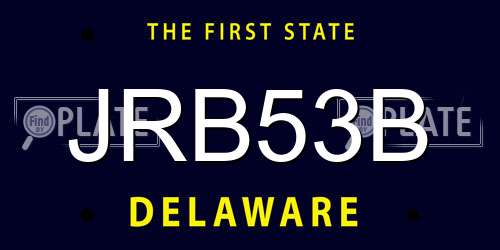 JRB53B Delaware License Plate