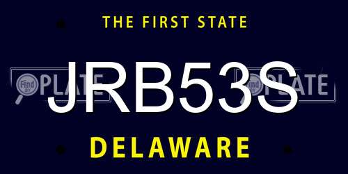 JRB53S Delaware License Plate