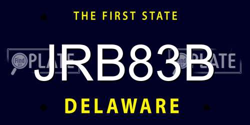 JRB83B Delaware License Plate