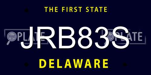JRB83S Delaware License Plate