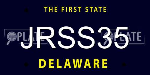 JRSS35 Delaware License Plate