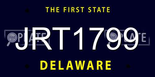 JRT1799 Delaware License Plate