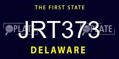 JRT373 Delaware License Plate